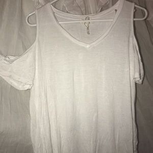 White Peekaboo Flowy T-Shirt